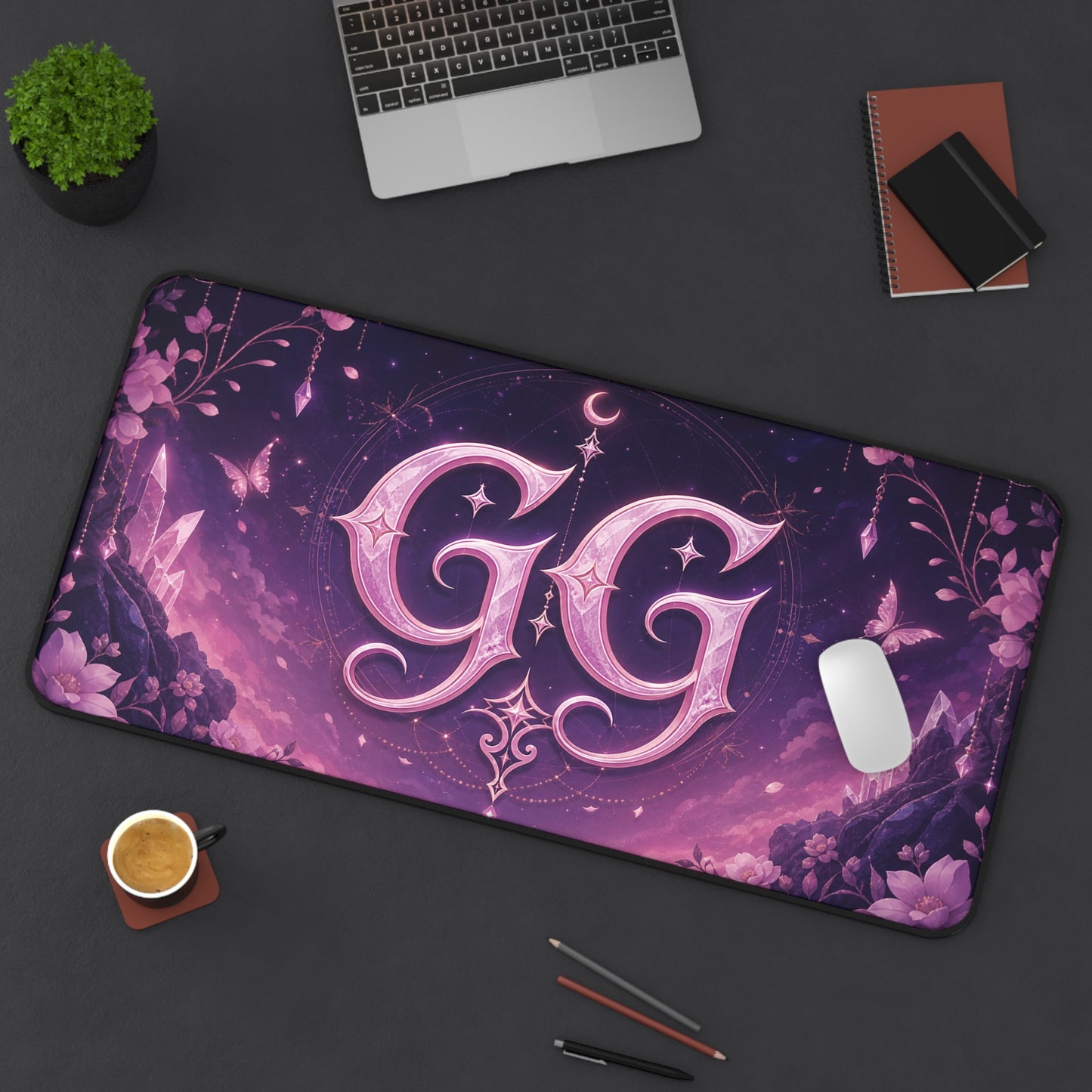GG Fantasy Desk Mat — Pink Moonlit Gaming Mouse Pad