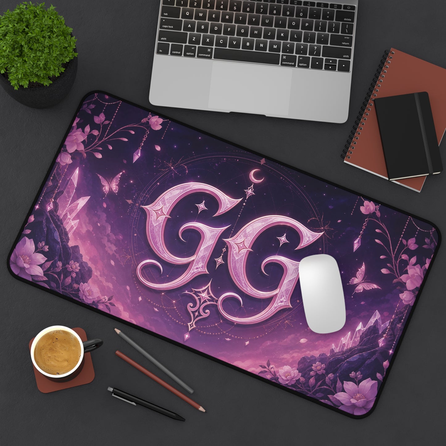 GG Fantasy Desk Mat — Pink Moonlit Gaming Mouse Pad
