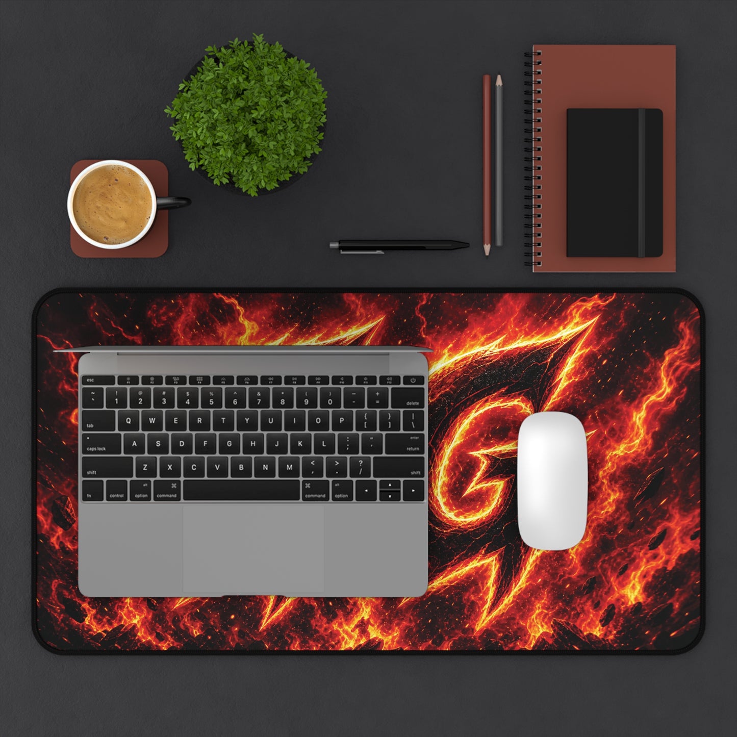 GG Flame Gaming Desk Mat — Fiery Extended Mouse Pad for Gamers