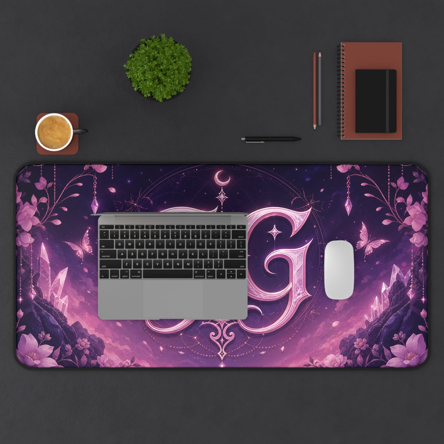GG Fantasy Desk Mat — Pink Moonlit Gaming Mouse Pad