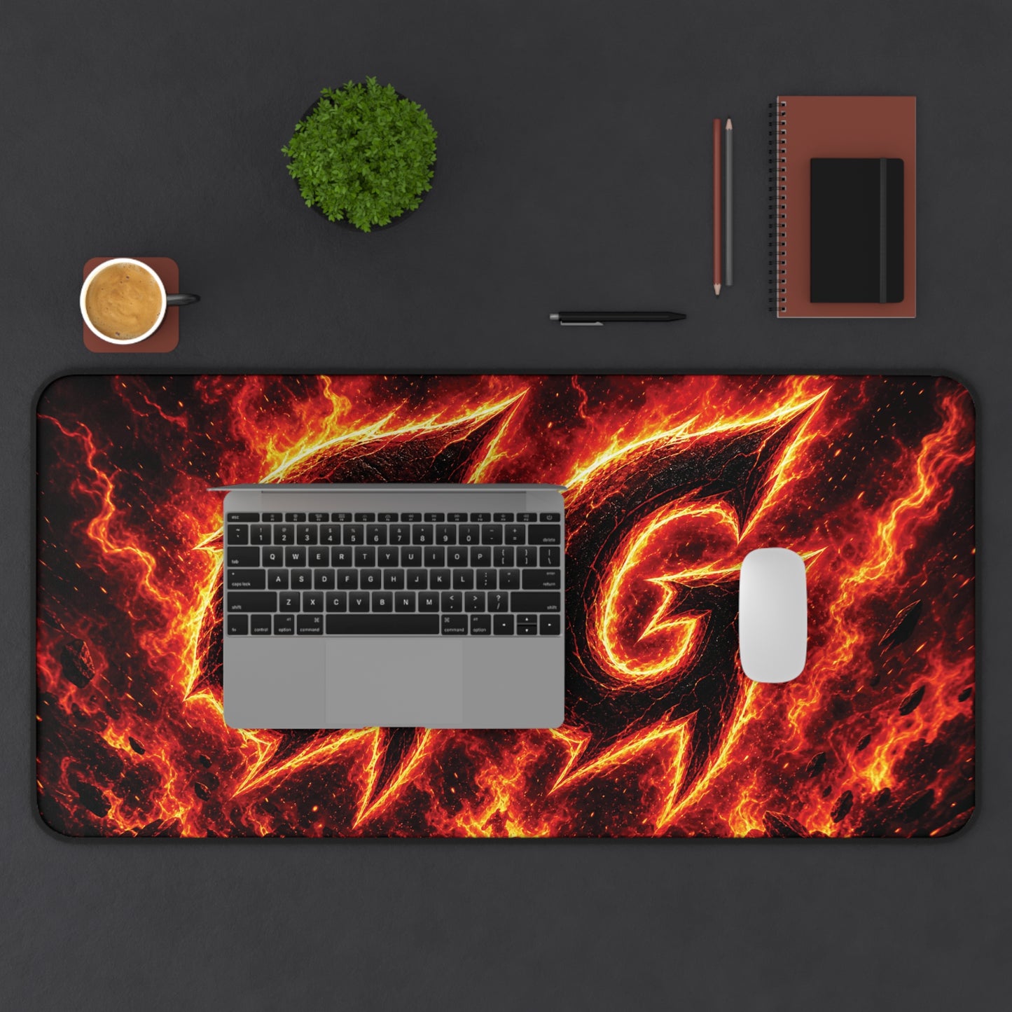 GG Flame Gaming Desk Mat — Fiery Extended Mouse Pad for Gamers